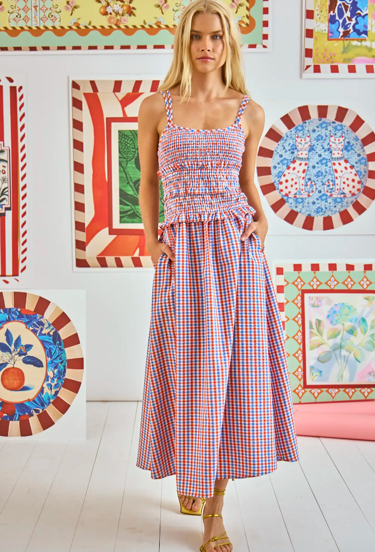 Hunter Bell Francie Dress in Lighthouse Gingham