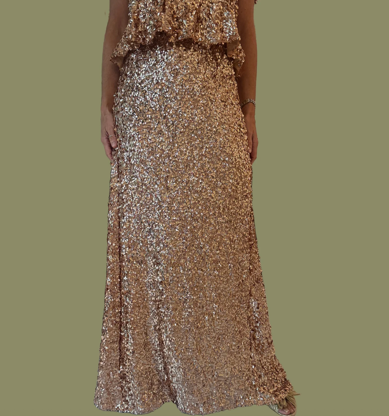 Olivia by Livro Sawyer Skirt in Gold Sequins