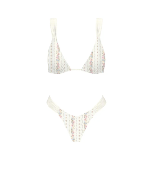 Ladies Bikini Set in White Floral