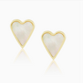 Mother of Pearl Heart Stud Earrings