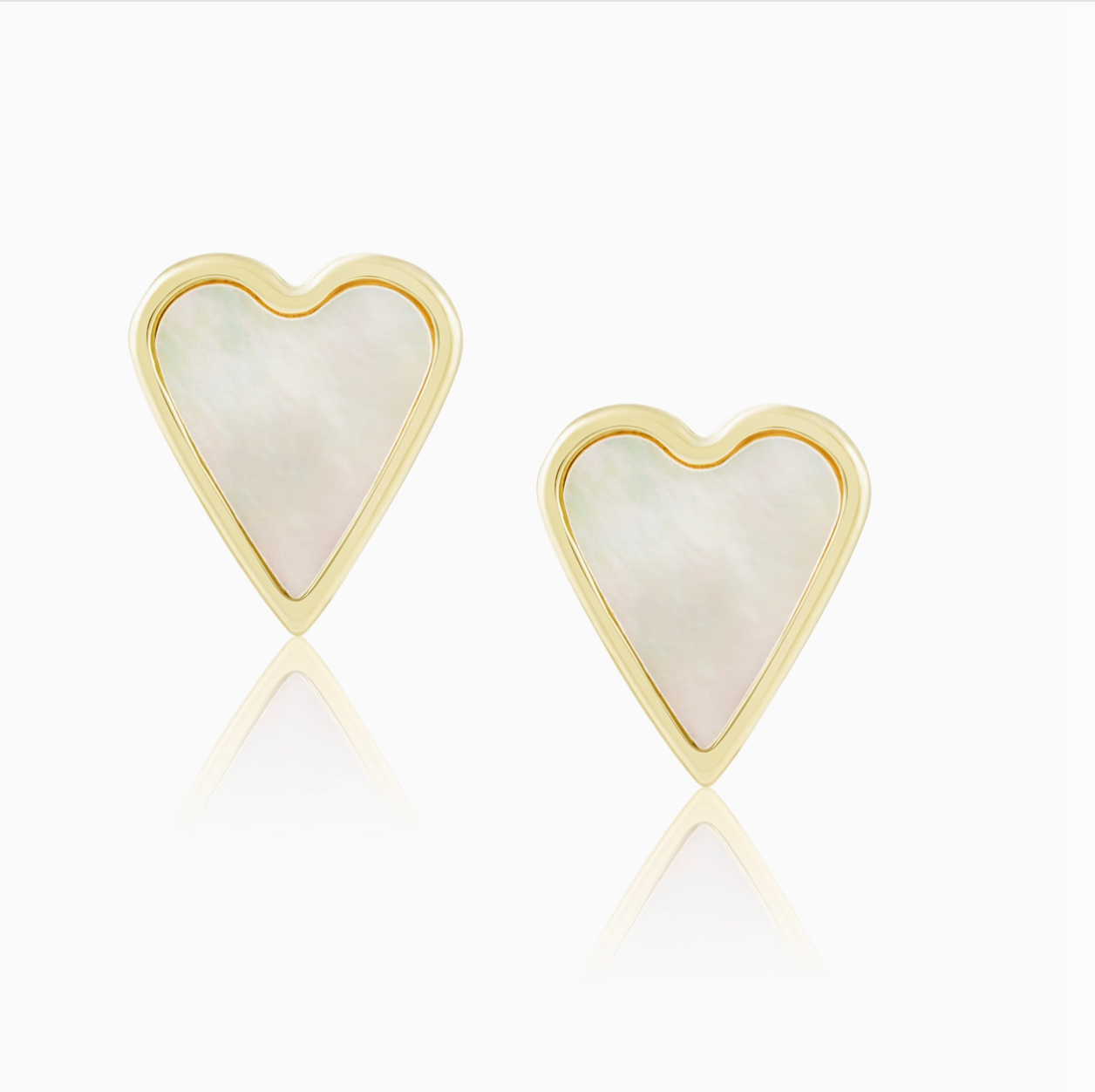 Mother of Pearl Heart Stud Earrings