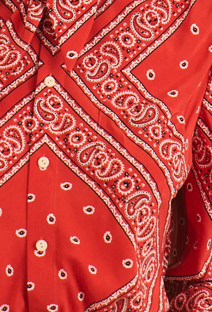 Hunter Bell Frances Blouse in Aces Wild Red