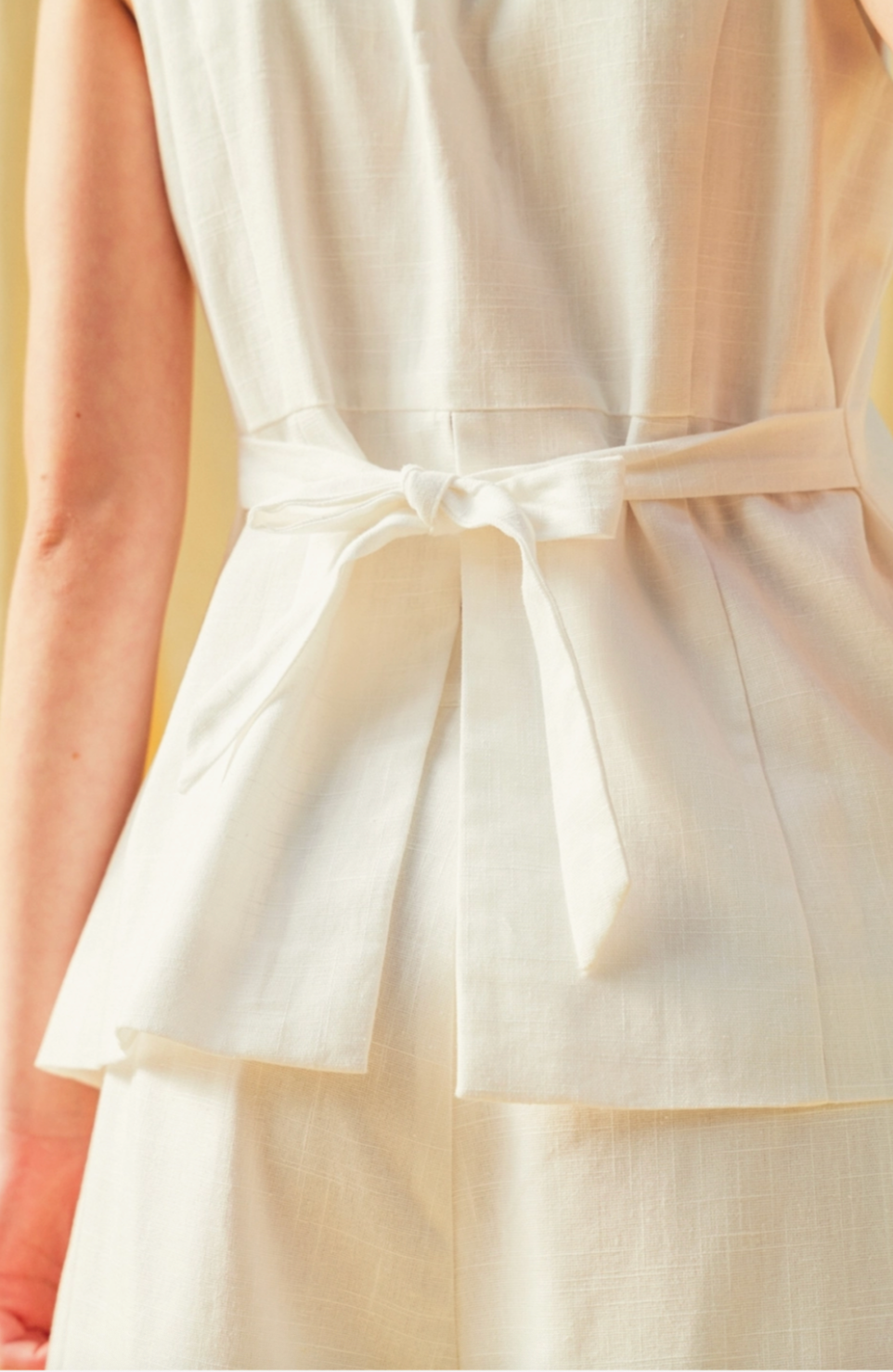Riley Linen Vest Top in White