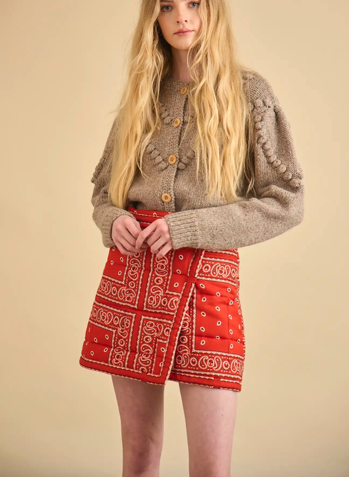 Hunter Bell Powell Skirt in Aces Wild Red