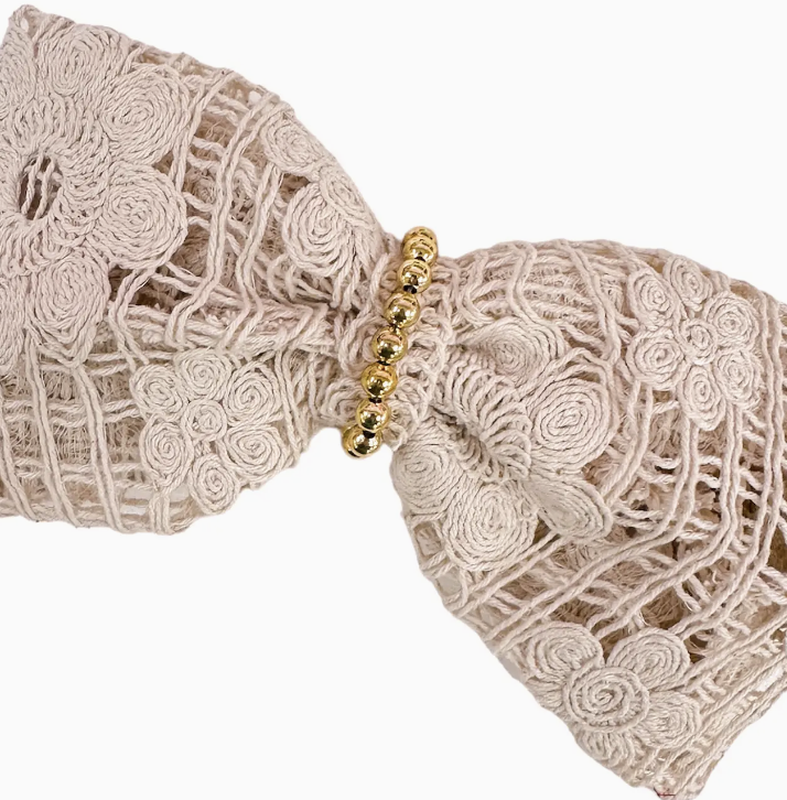 Sand Crochet Hair Bow