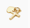 Gold Heart and Cross Charm