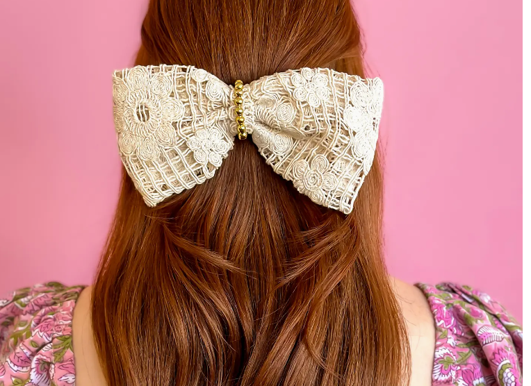 Sand Crochet Hair Bow