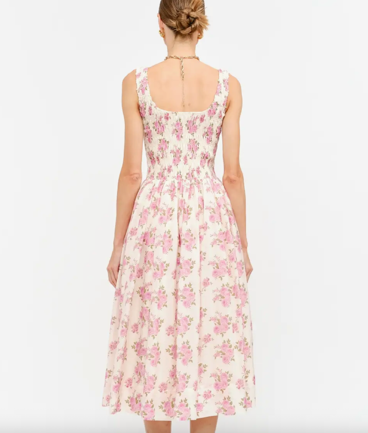 Carly Smocked Dress in Pink Floral