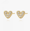 Grace Pave Heart Stud Earrings