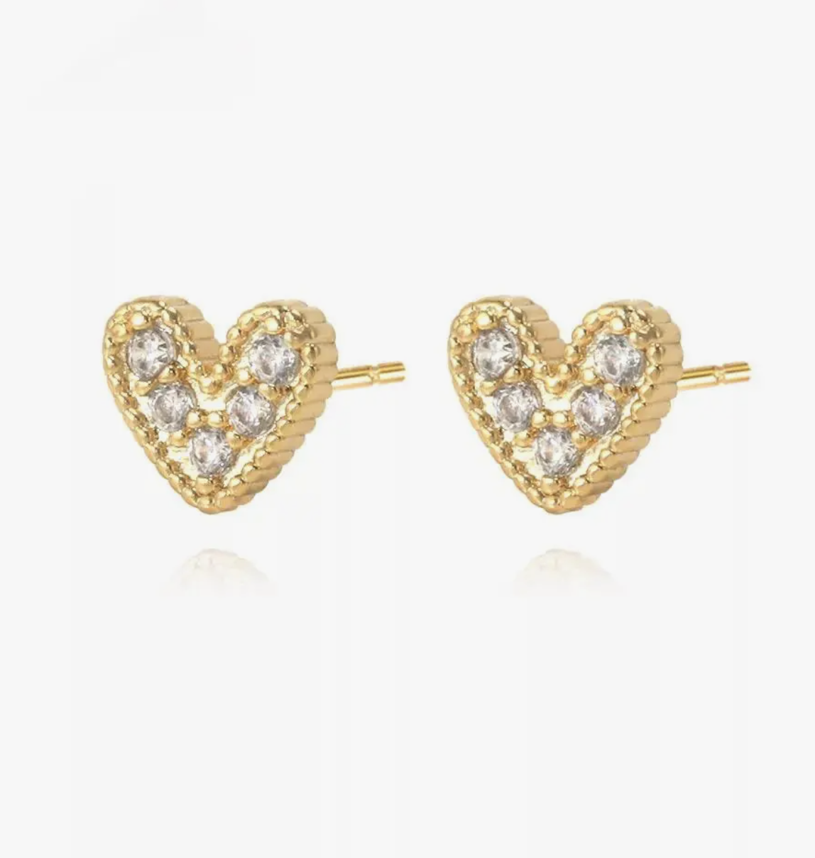 Grace Pave Heart Stud Earrings