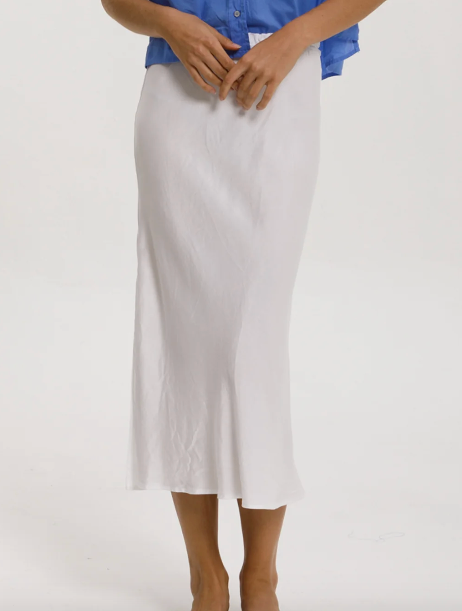 Cali Dreaming Slip Skirt in White