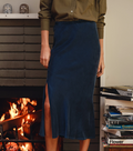 Cali Dreaming Slip Skirt in Navy Blue