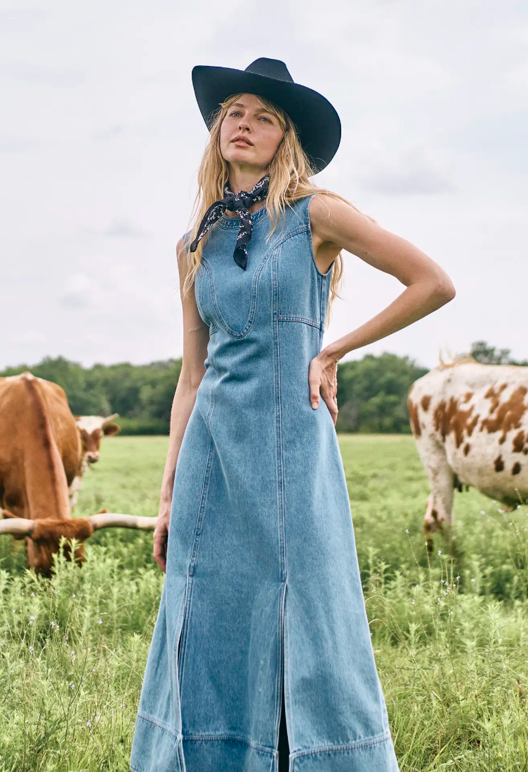 Hunter Bell Sedona Dress in Vintage Denim