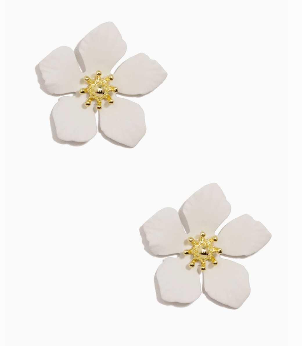 White Flower Earrings