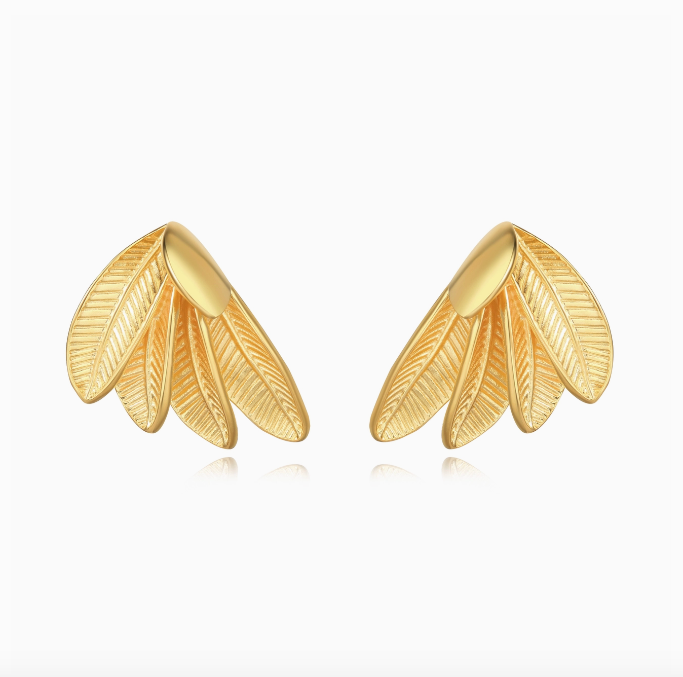 Lily Gold Leaf Statement Earrings