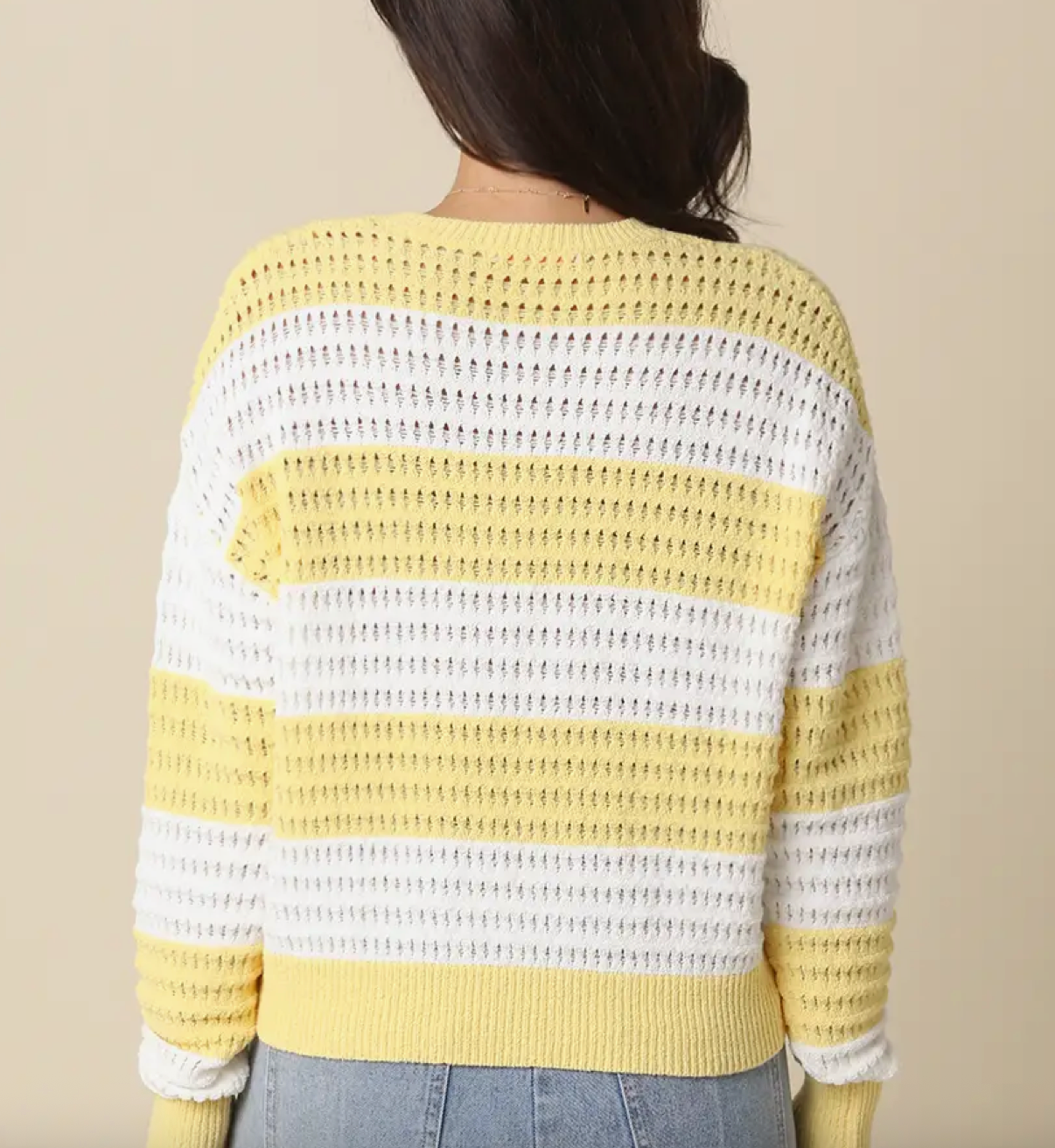 Susie Stripe Knit Sweater in Butter Yellow