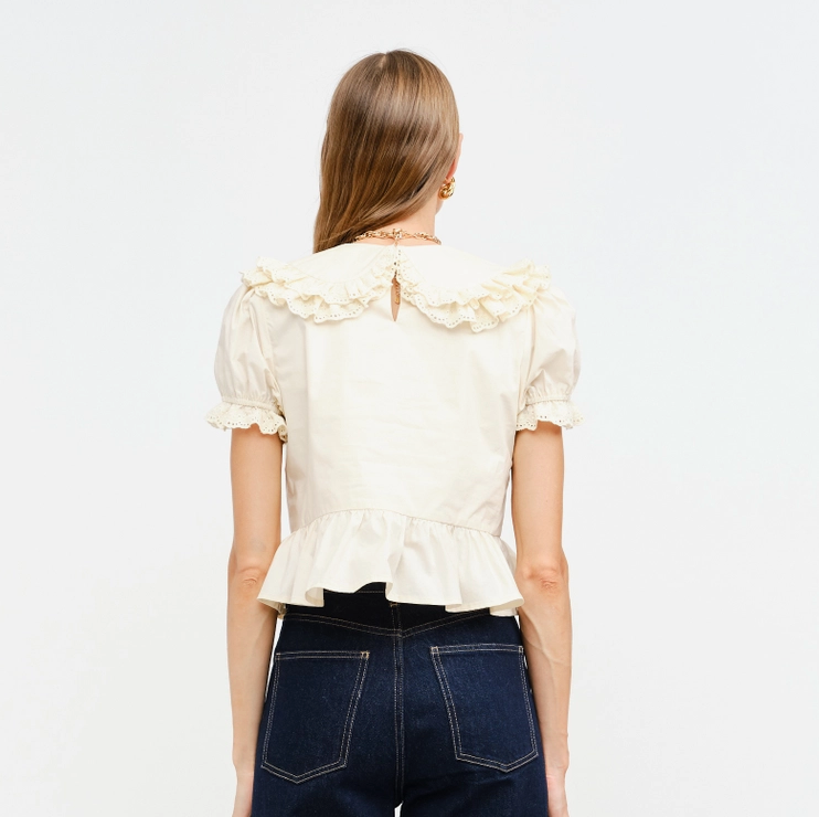 Mary Top in Cream Cotton