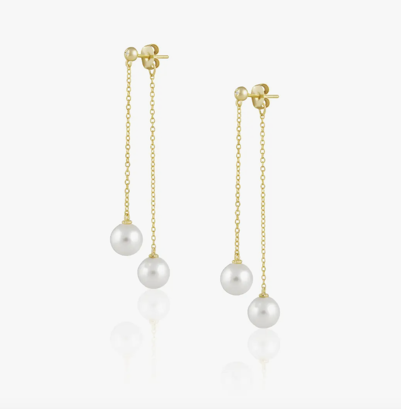 Double Pearl Dangle Earring