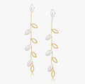 Pearl & Gold Ivy Drop Earrings