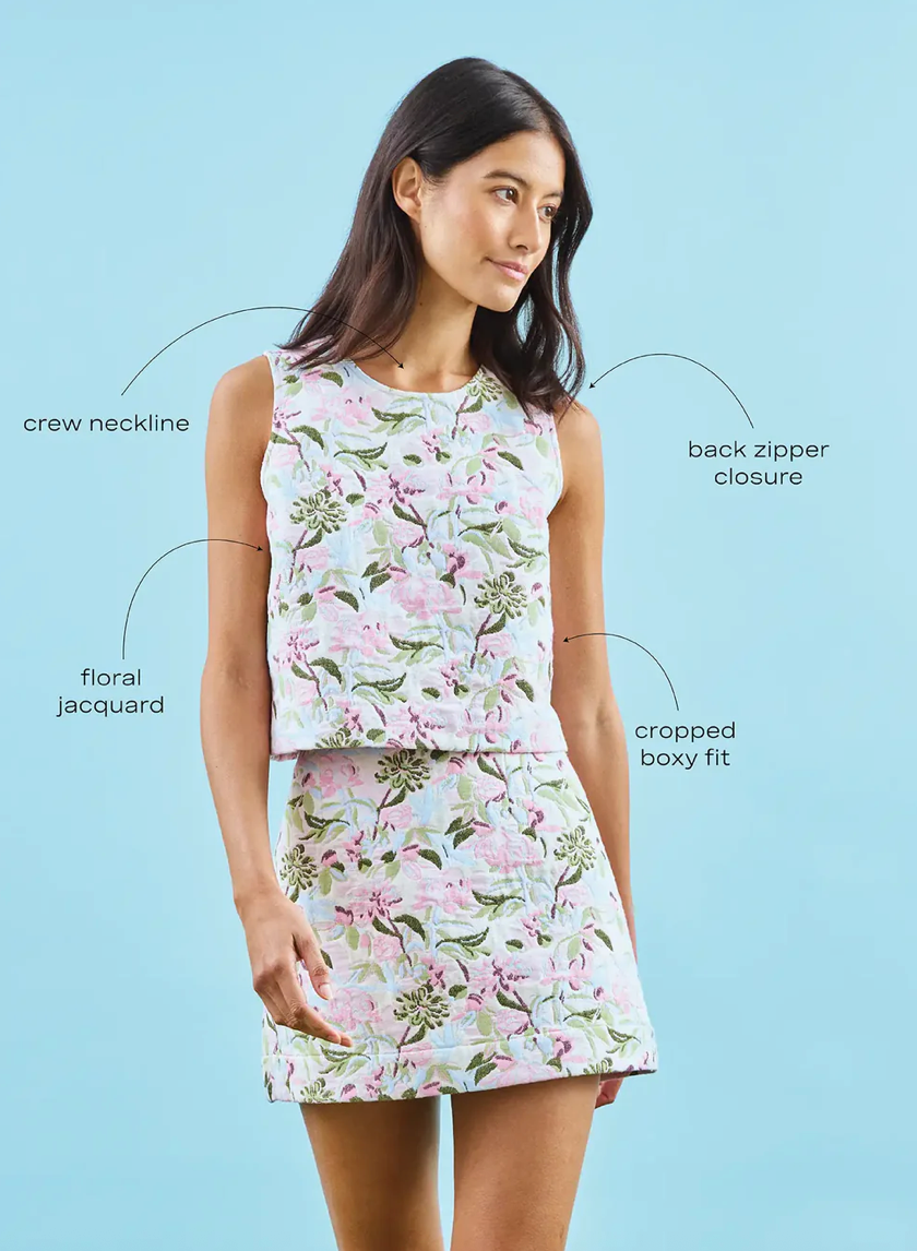 Hunter Bell Rebecca Top in Magnolia Grove Jacquard