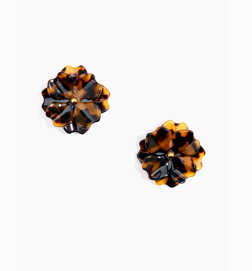 Tortoise Flower Earrings