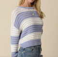 Susie Stripe Knit Sweater in Cloud Blue