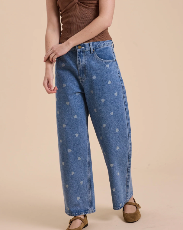 Hearts on Hearts Blue Denim Pants