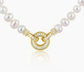 Jackie Pearl Necklace with CZ Toggle