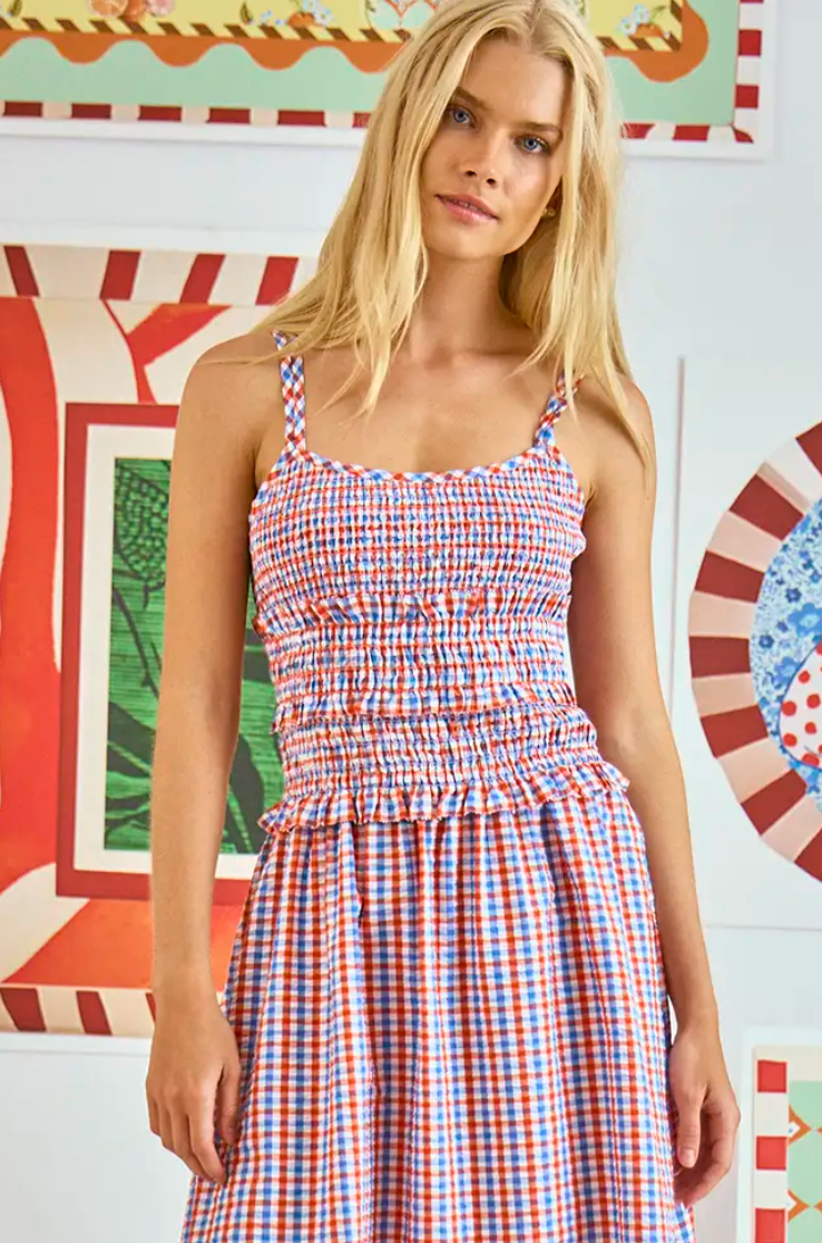 Hunter Bell Francie Dress in Lighthouse Gingham