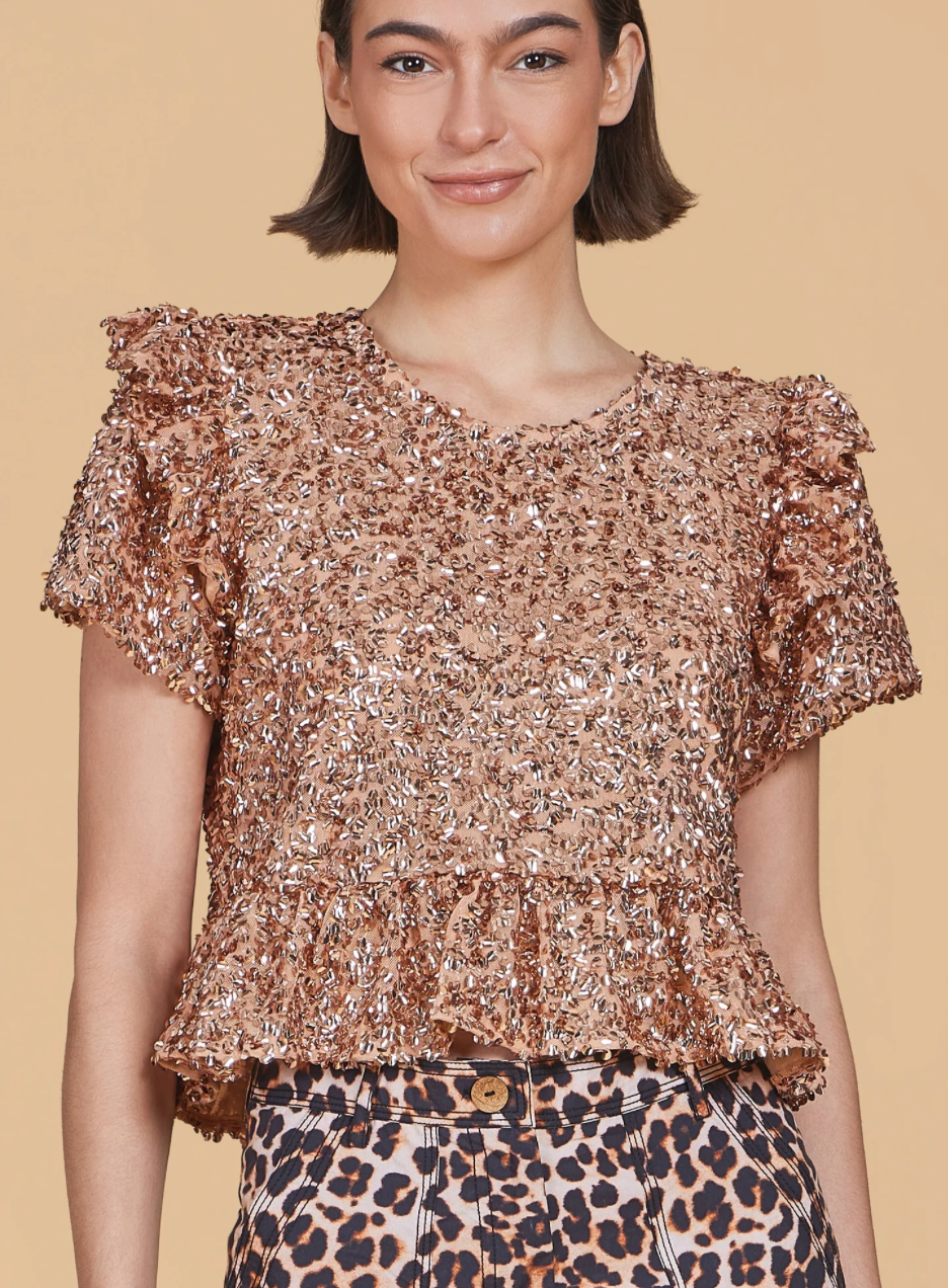 Olivia by Livro Polly Top in Gold Sequins