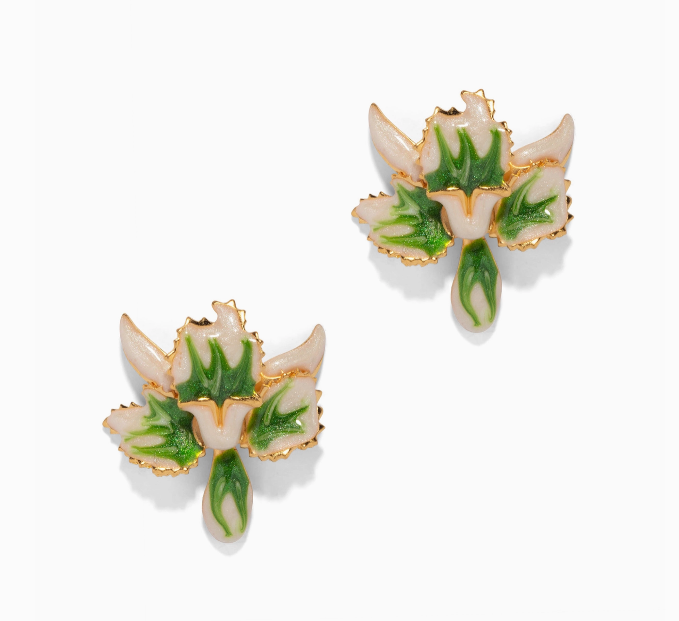 Tiny Jade Orchid Stud Earrings