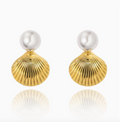 Pearl and Gold Shell Earring