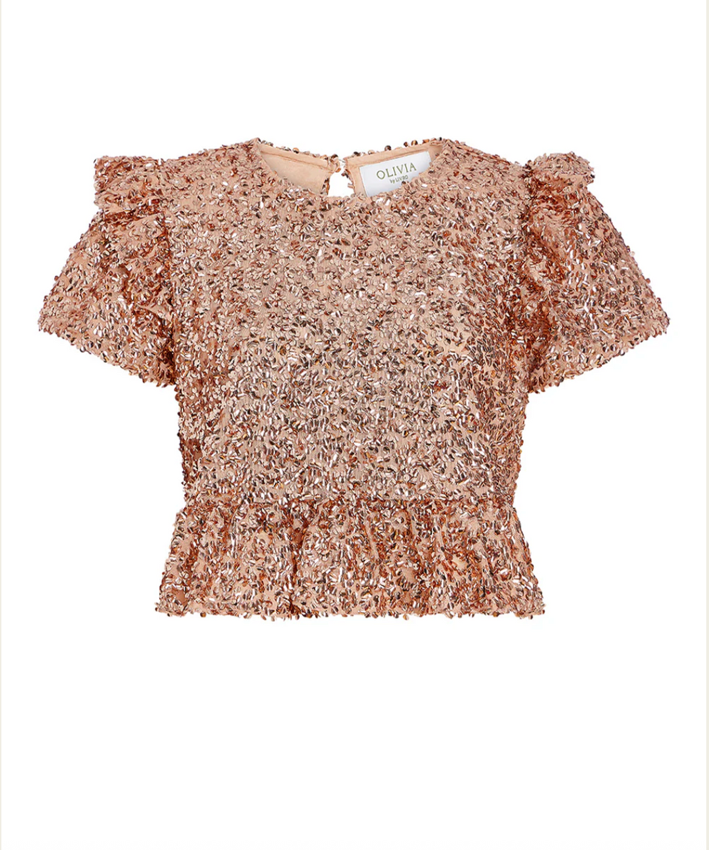 Olivia by Livro Polly Top in Gold Sequins