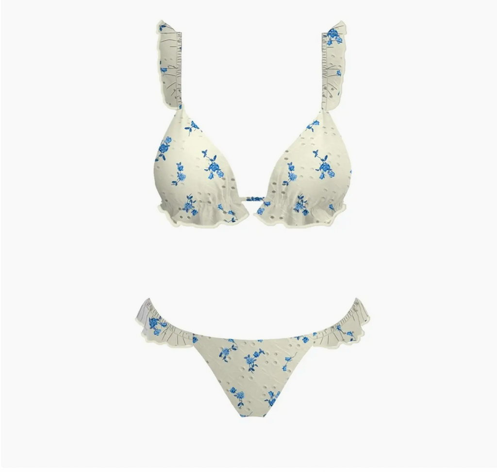 Jetties Bikini Set in White Eyelet