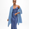 White + Warren Cashmere Travel Wrap in Soft Blue