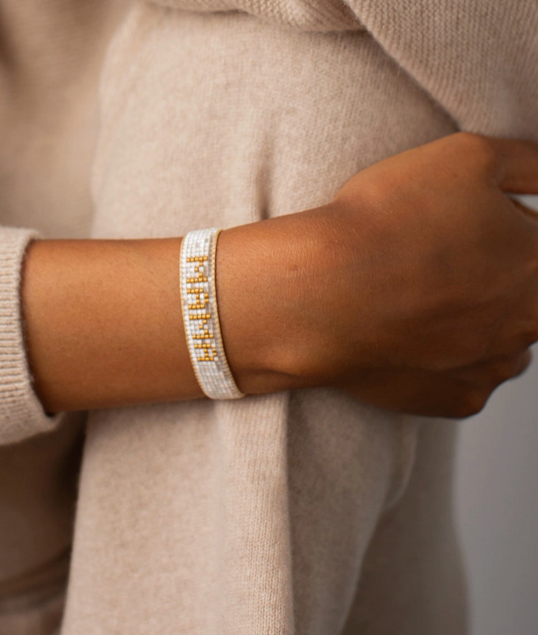 HART White & Gold Mama Bracelet