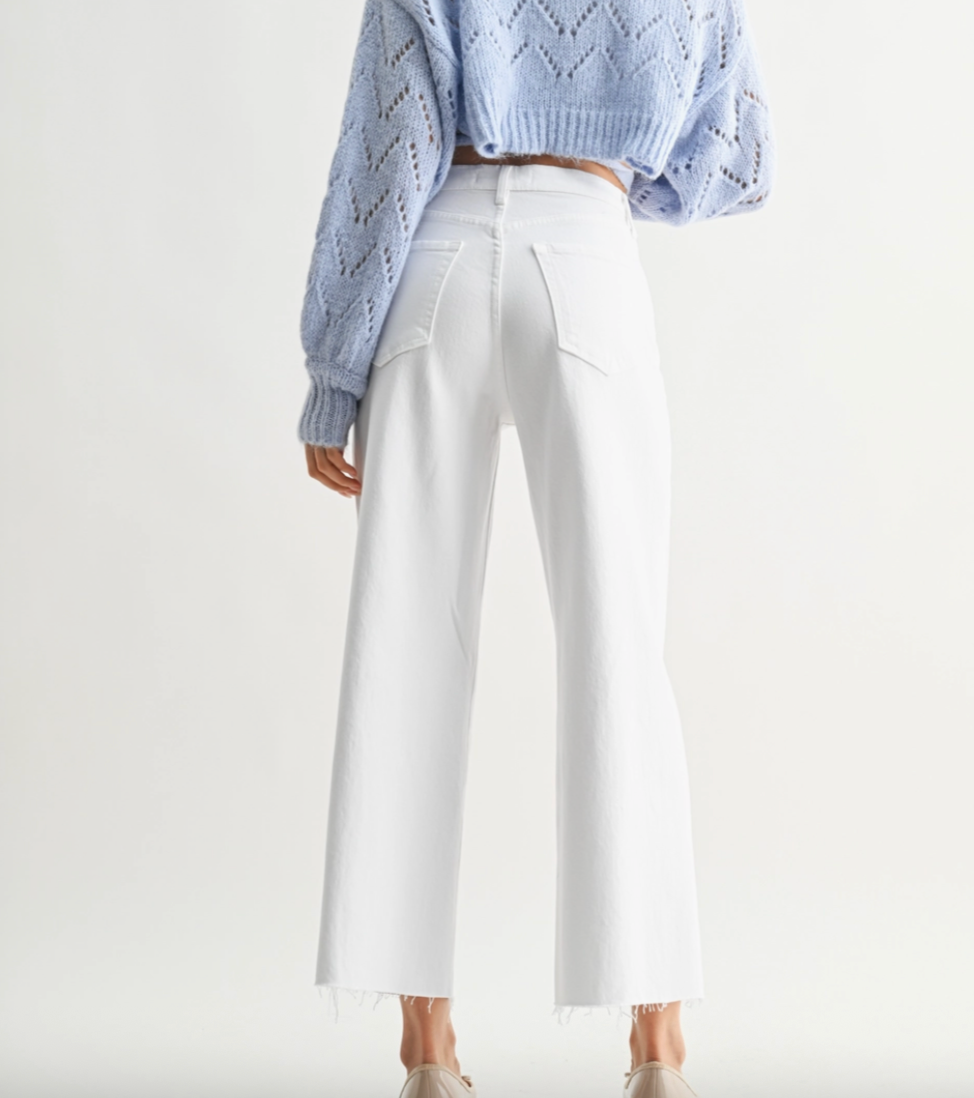 James Scissor Cut Wide Leg Denim in White