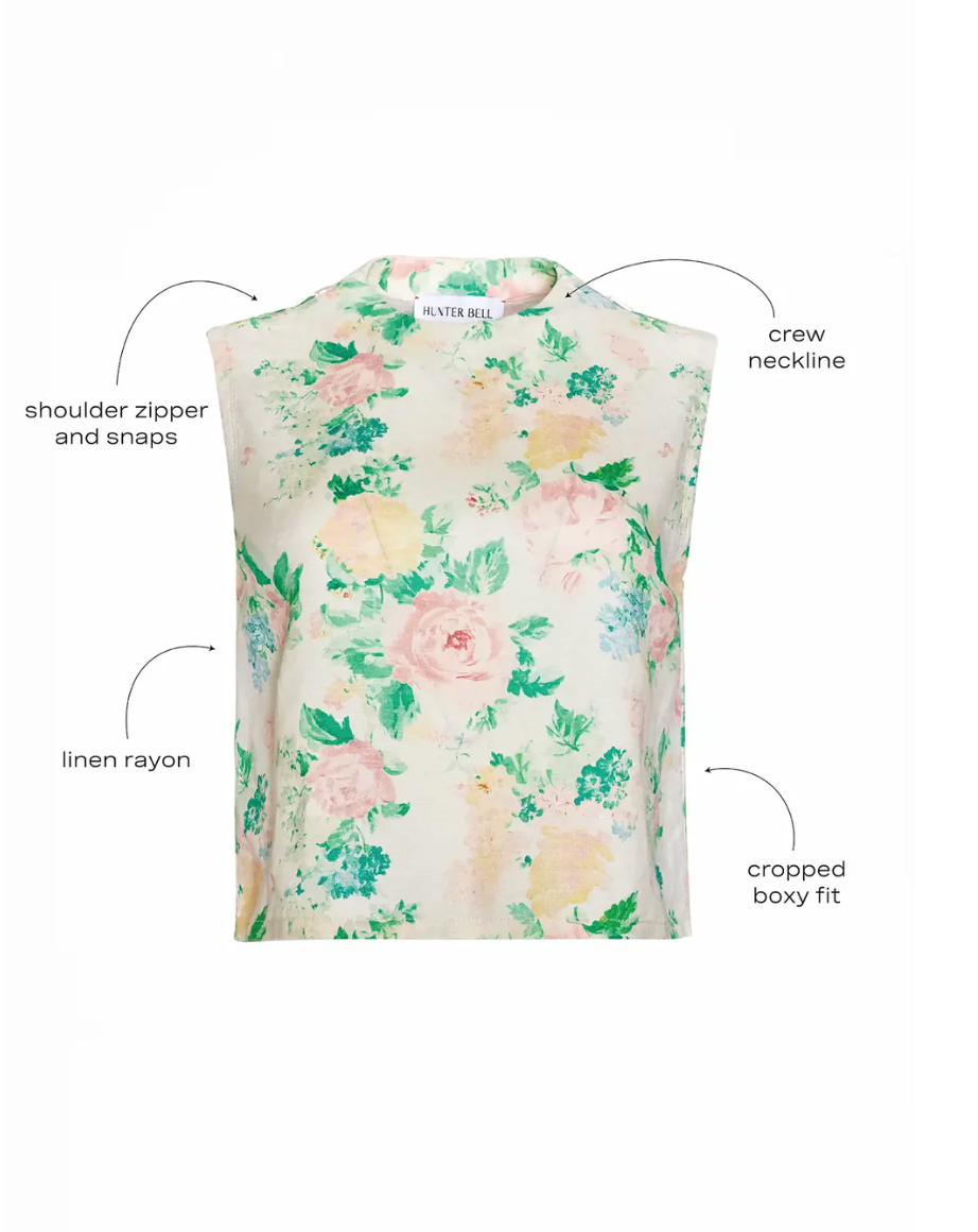 Hunter Bell Manning Top in Garden Rose Peony