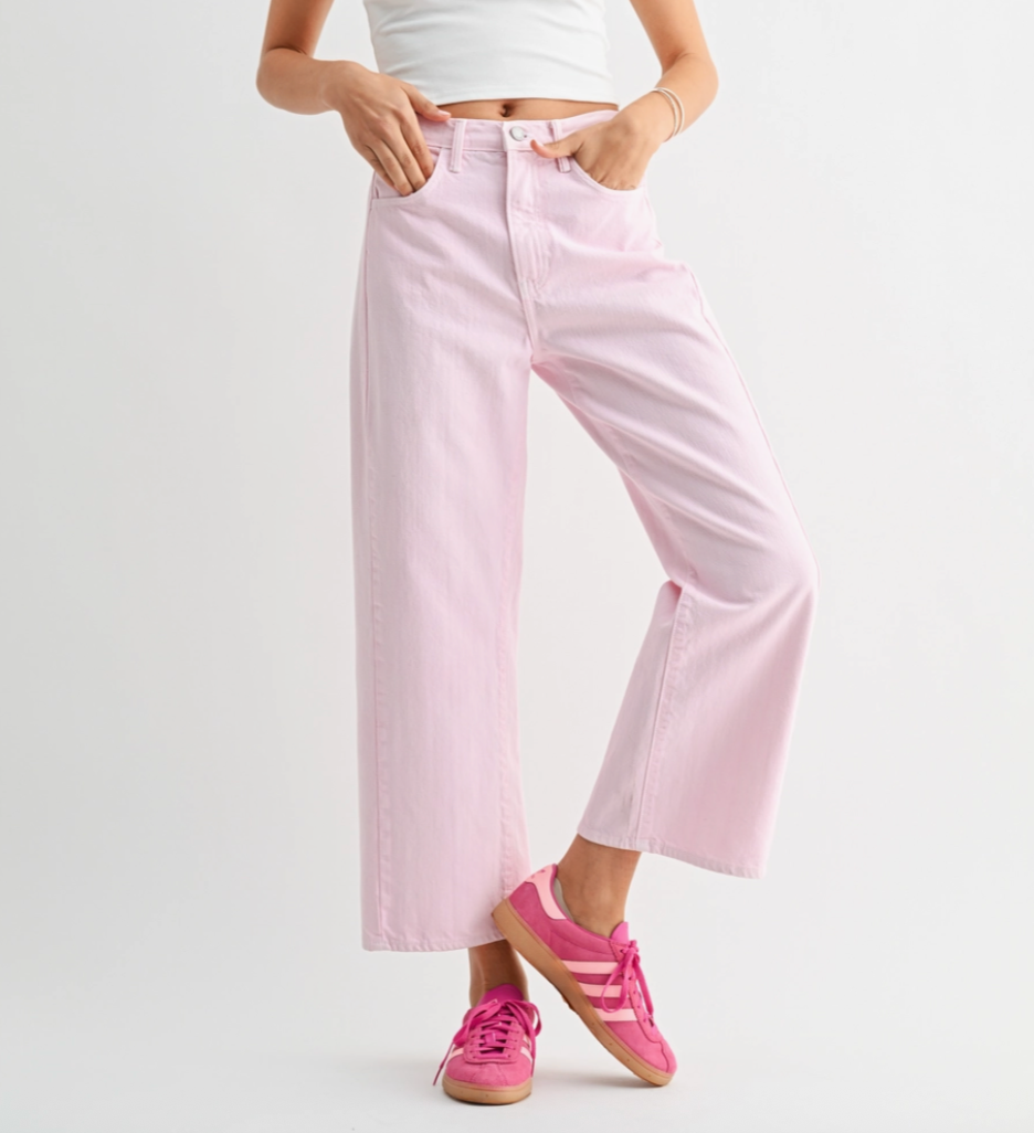 Julia Barrel Jean in Light Pink