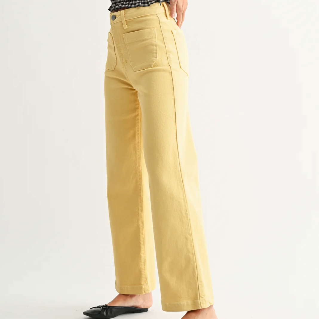 The Sailor Wide Leg Denim in Light Yellow