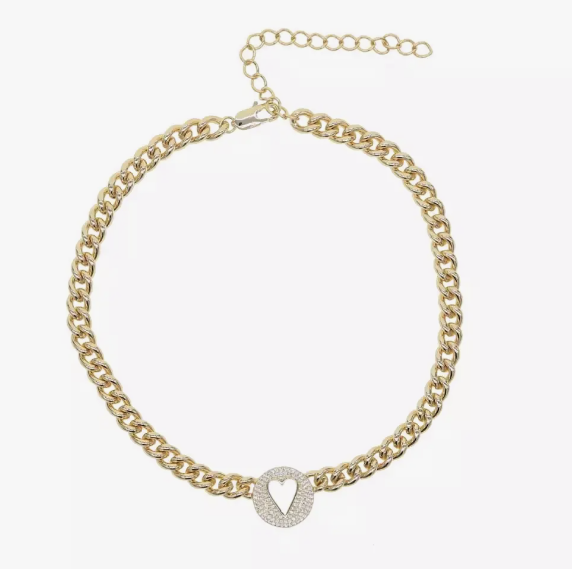 Heart Pave Necklace