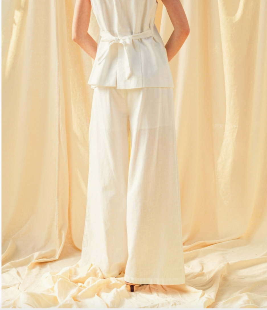 Riley Linen Trouser Pant in White