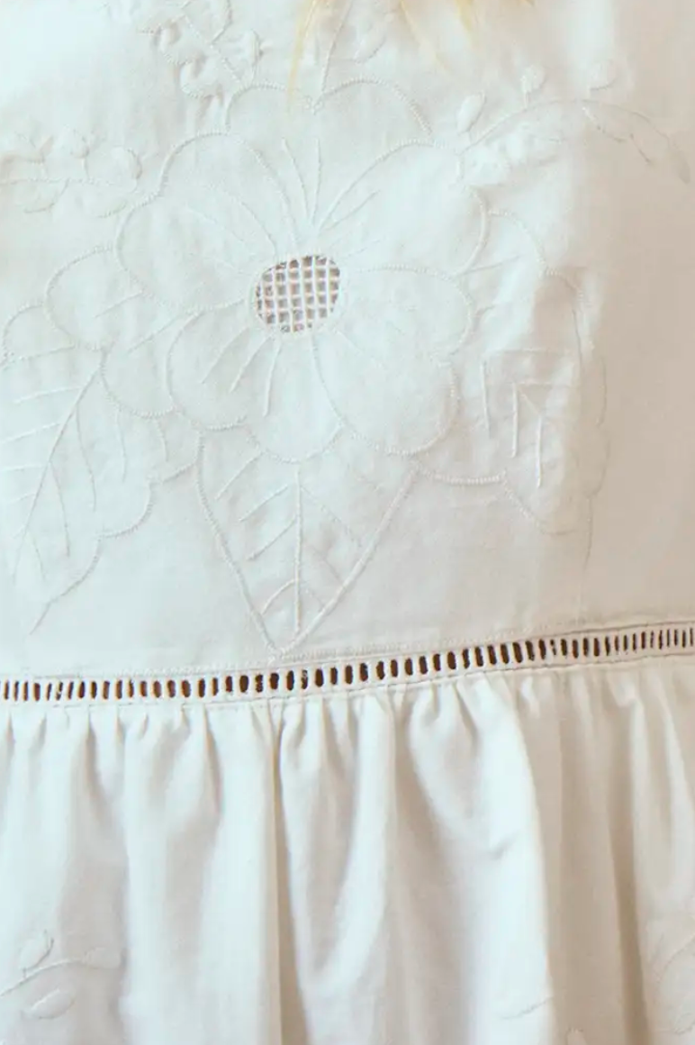 Hunter Bell Marley Dress in White Embroidery