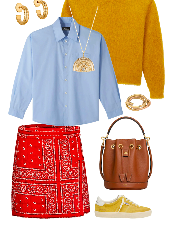 Hunter Bell Powell Skirt in Aces Wild Red