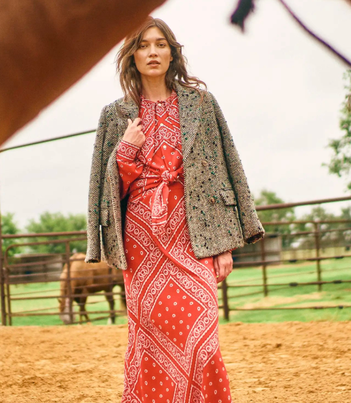 Hunter Bell Frances Blouse in Aces Wild Red