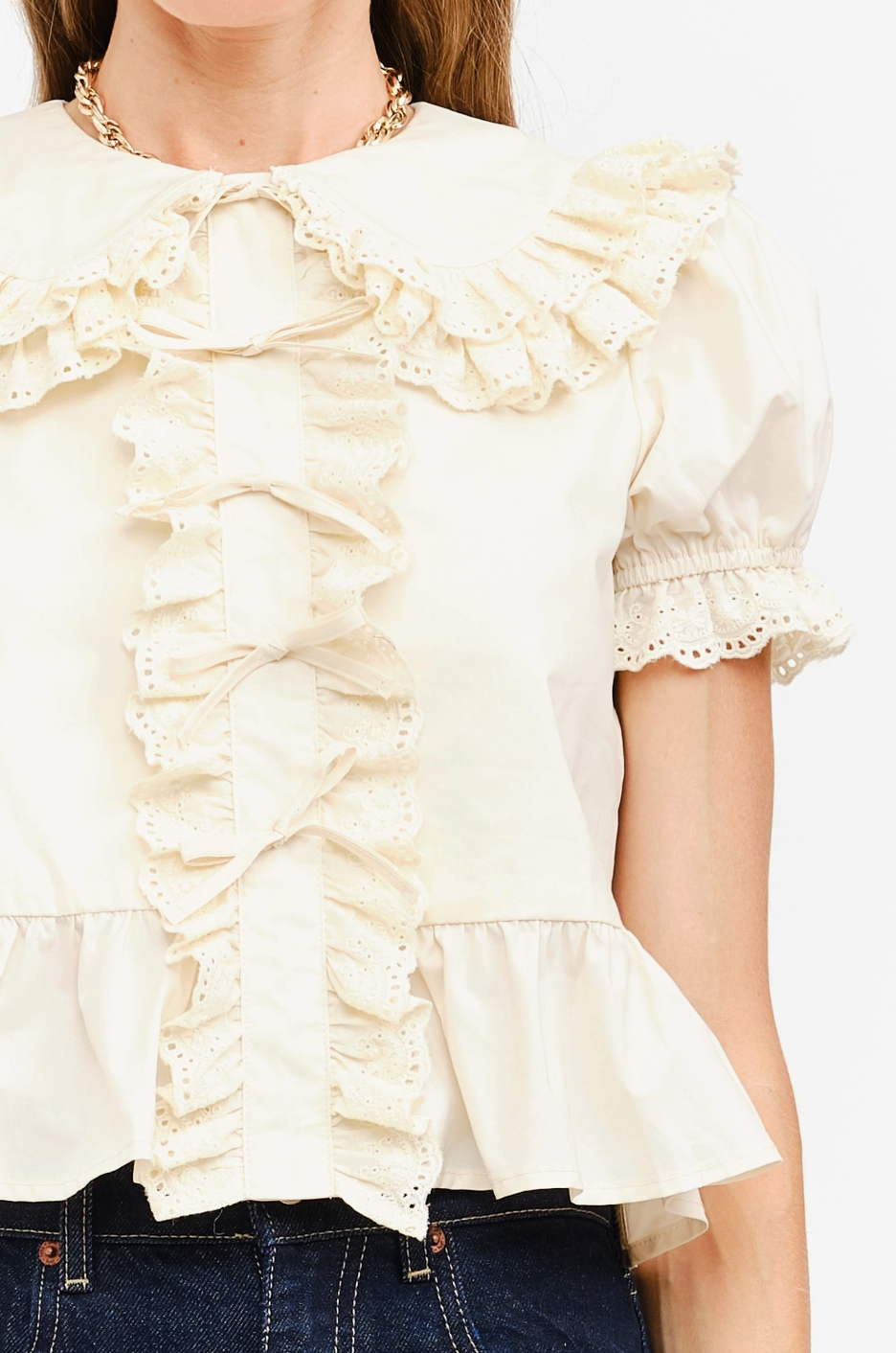 Mary Top in Cream Cotton