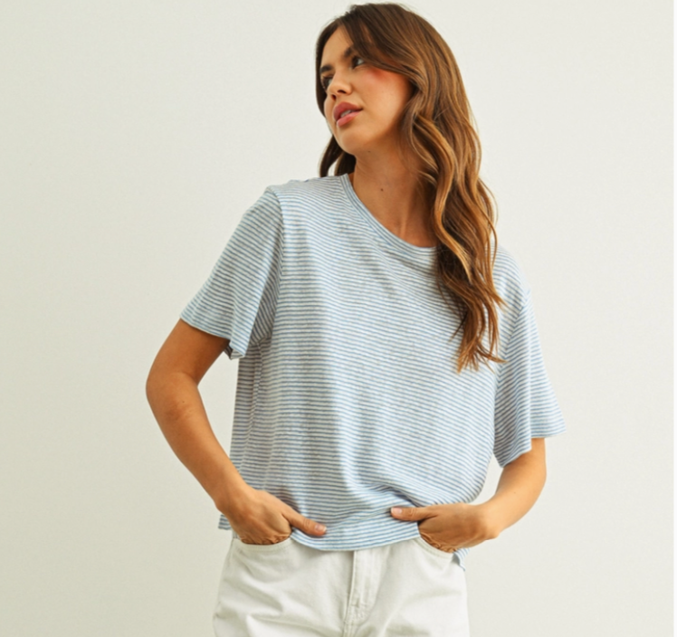 Taylor Tee in Blue Stripe