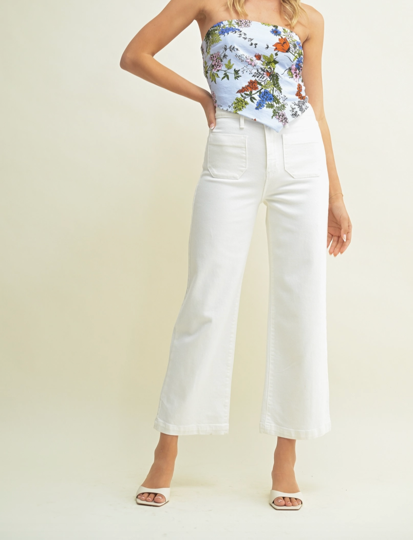 The Sailor Wide Leg Denim in Off White