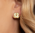 Gold Clover Stud Earrings