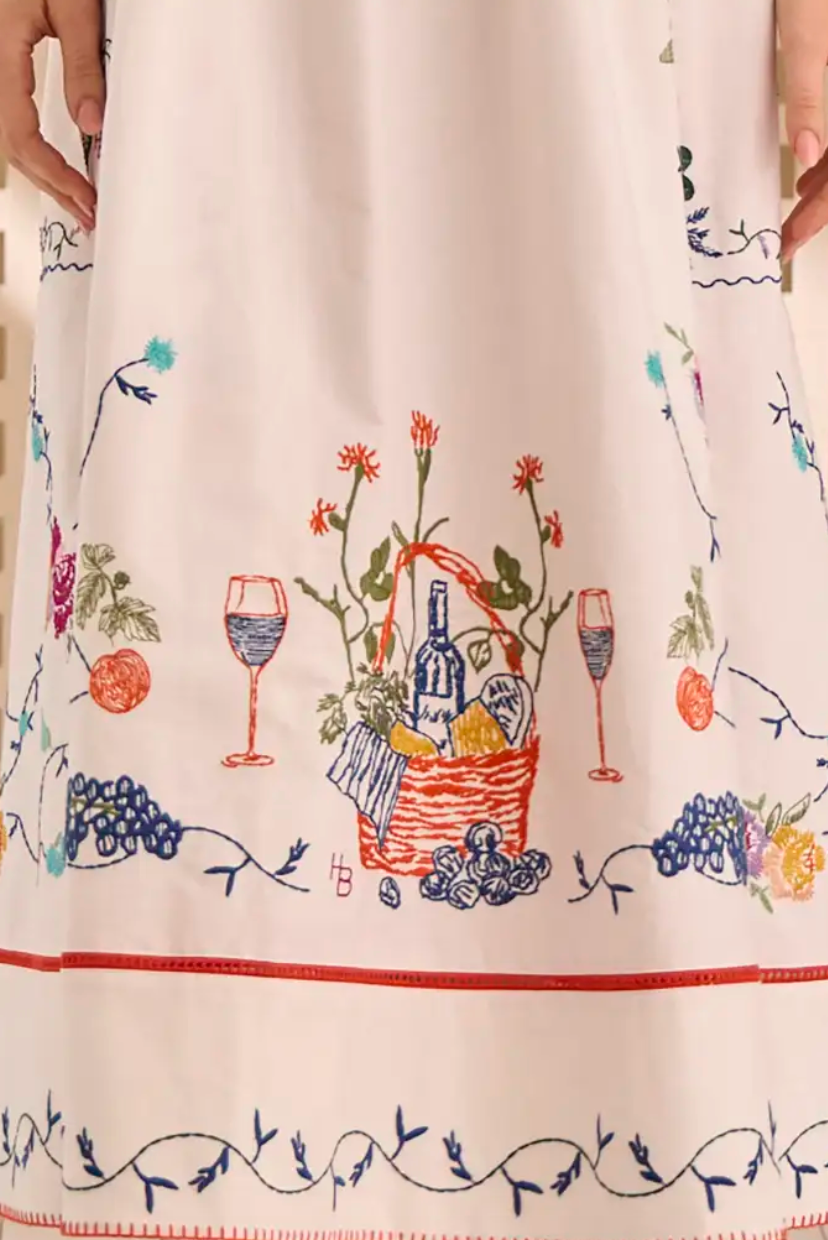 Hunter Bell Stefy Dress in Multi Embroidered